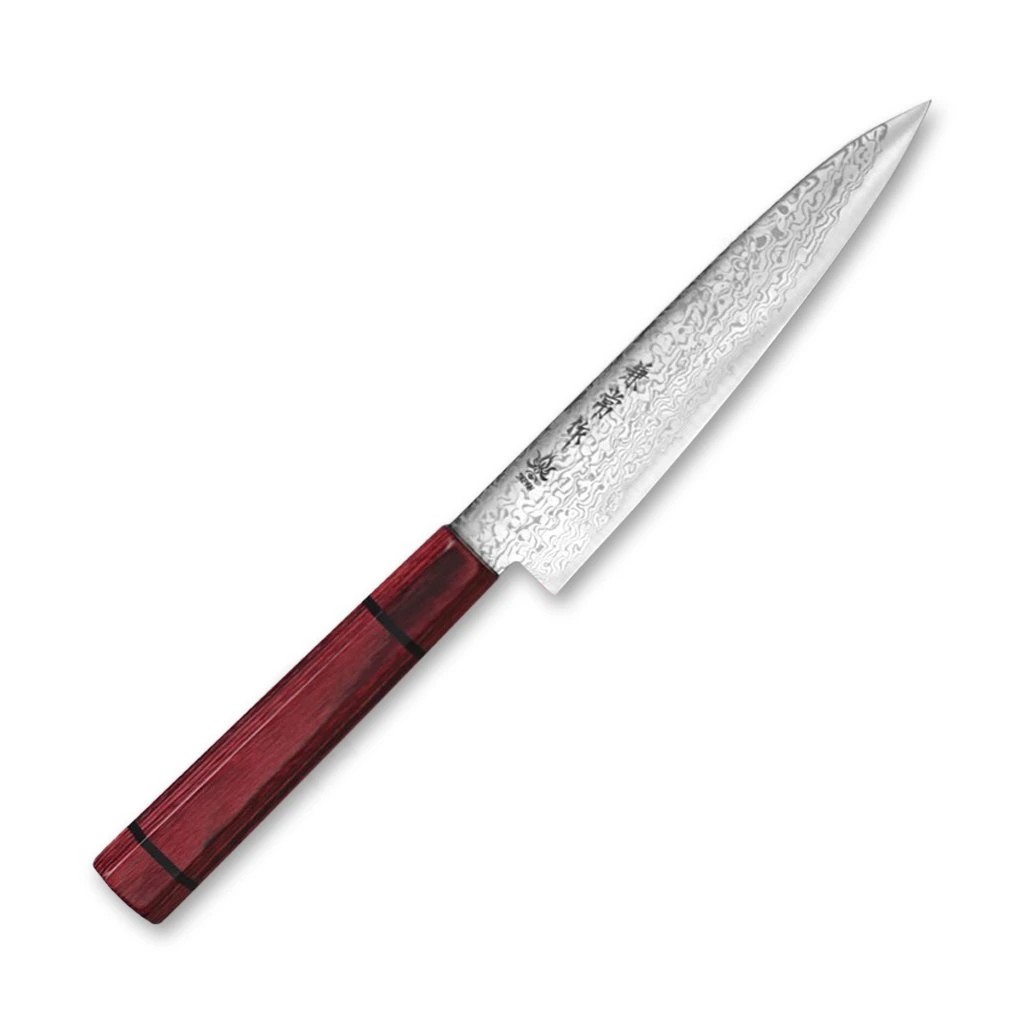 foto Japonsk� n�� Petty 135 mm Kanetsune Damascus Minamo-Kaze series